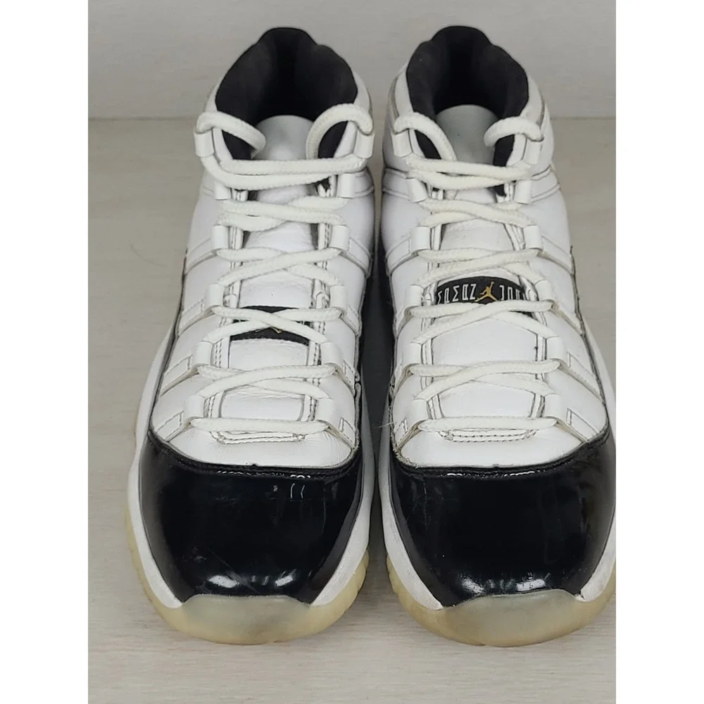 Jordan 11 Retro Sz 7Y Gratitude Kids White Black Metallic Gold 378038-170